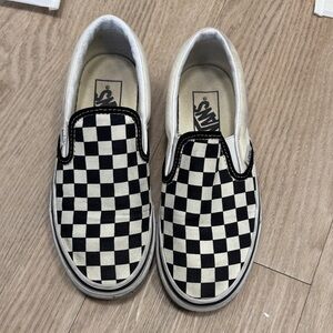 Vans Kids Black and White Checkered Slip-On Sneakers